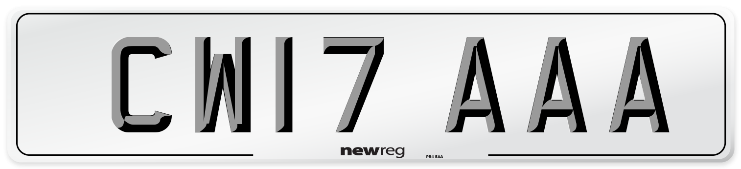 CW17 AAA Number Plate from New Reg